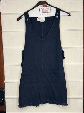 The Vintage Twin Upcycled Navy Mini Pinafore Dress